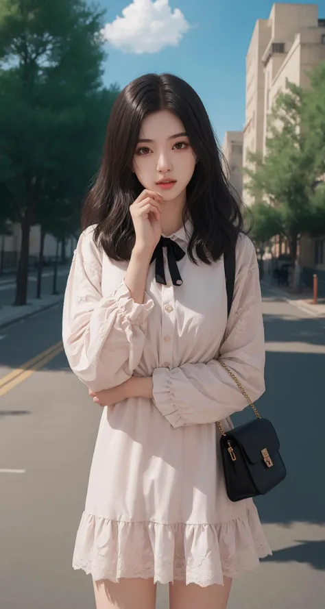 ((((ultra illustrated style:1.0)))),best quality,best animated,masterpiece,ray tracing, global illumination,1girl, solo, looking at viewer, standing, cowboy shot, outdoors,
<lora:arm hold,hand on own chin-000005:0.9>