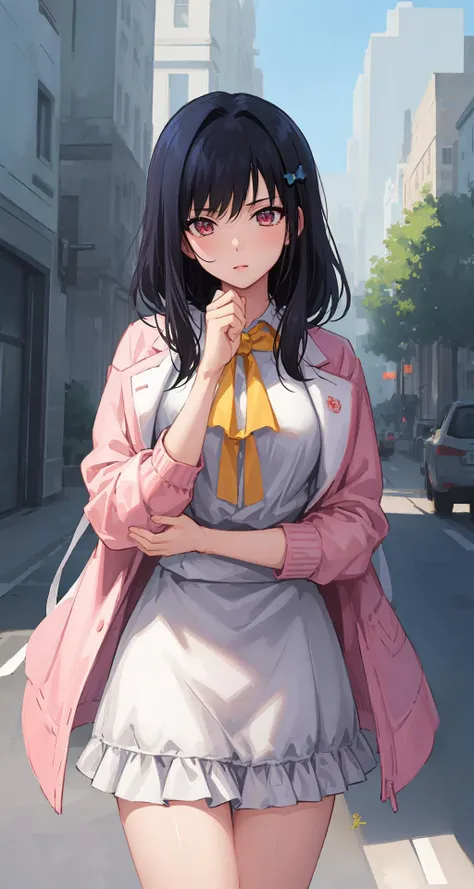 ((((ultra illustrated style:1.0)))),best quality,best animated,masterpiece,ray tracing, global illumination,1girl, solo, looking at viewer, standing, cowboy shot, outdoors,
<lora:arm hold,hand on own chin-000005:1>