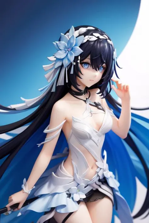<lora:seele_horb-10:1> horb, long hair, dress, blue eyes