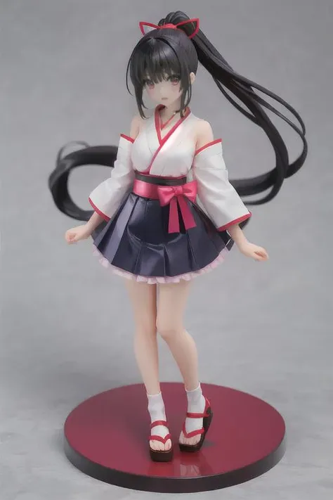 full body portrait, 2d, anime, hentai, dark theme, black background, fair skin, asian, girl, youthful adult, college age, 18 year old, best quality, standing, arms behind back, muscular, short dress, tight dress, strapless, cleavage, thighs, pretty jewelry collar, small breasts, flat chest, tied into a neat ponytail hair, long black hair, brown eyes, natural eyebrows, [Japanese], (looking at viewer, neutral expression)