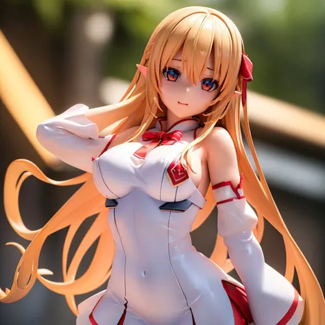 (masterpiece, best quality, high quality, highres, ultra-detailed),  3d, 1girl, asuna \(sao\), blonde hair, (upper body:1.2), closed mouth, large breasts,