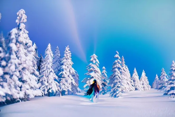 (otherworldly), highly insanely detailed, masterpiece, top quality, best quality, highres, 4k, 8k, RAW photo, (very aesthetic, beautiful and aesthetic), <lora:snowylandscape:1>, (snowylandscape, pure winter:1.2), long shadows, cloudy sky, light rays,
psychedelic, prismatic,
1girl, solo,
Tower13_Gizelle,
a beautiful elvish girl,
dark_skin, tan_skin, tanned skin, dark skin, dark-skinned, black-skinned, bronze skin,
(blue hair,light black (soft black) hair ,rainbow hair,Iridescence hair),
(a colorful background,solid color,solid color background,gradient background,neon color,multicolored background:1.2), (fantasy world)âââ