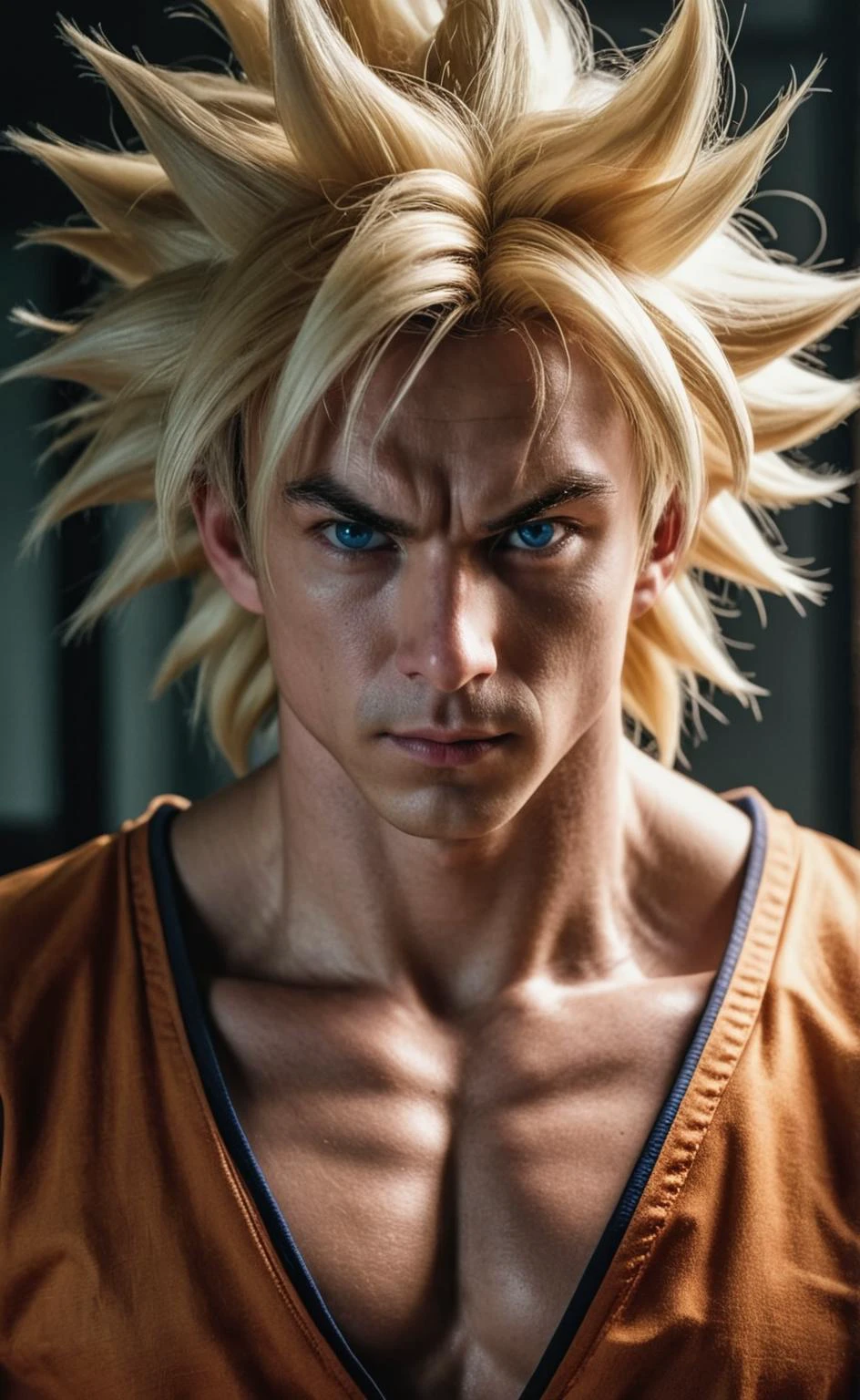photo of a man, buff, muscular, orange gi, long yellow hair, super saiyan, (analog photo of goku Super Saiyan 3:1.3), (ssj3:1.3), (hyperdetailed photography:1.3), instagram photo, front shot, (full length photo:1.4), Canon RF, F/2.8, (extremely detailed intricate eyes:1.5), Goku1024, photograph, beautifully lit, Hasselblad, side light, Kodak Ektar 100, 50mm, Canon eos 5d mark 4, platinum blond hair <lora:Goku1024:0.1> BREAK photo of a man, buff, muscular, orange gi, long yellow hair, (analog photo of a man:1.2), (hyperdetailed photography:1.3), instagram photo, front shot,( full length photo:1.4), cinematic shot, 8k photograph, (extremely detailed intricate blue eyes:1.5) BREAK (analog photo:1.3), (hyperdetailed photography:1.3), instagram photo, (full length photo:1.4), cinematic shot, 8k photograph, Canon RF, F/2.8, (extremely detailed intricate blue eyes:1.5), photograph, Hasselblad, Kodak Ektar 100, 50mm, Canon eos 5d mark 4, amazing quality, analog film grain <lora:add-detail-xl:0.7> <lora:badquality_v02:0.15> badquality, low quality <lora:EnvyDramaticLightingXL02_photo:0.05>