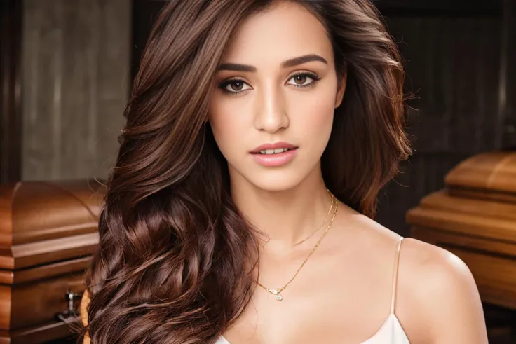 photorealistic:1.5, realistic:1.4, realism:1.2, photorealism:1.3, hyper-realistic:1.1, vibrant:1.2, detailed:1.5, ultra detail:1.3, High Detail:1.2, highly detailed:1.1, female skin texture:1.0, realistic female skin texture:1.2, lots of fine detail:1.3, sharp focus:1.0, absurdres:1.2, 8K:1.2, Ultra-HD:1.1, high resolution:1.5, ultra high res:1.3, high definition:1.4, digital art 8k HD:1.1, masterpiece:1.2, best quality:1.5, highest quality:1.4, rich colors:1.3, lifelike female texture:1.1, dramatic lighting:1.2, cinematic:1.0, cinematic lighting:1.3, Realistic Lighting:1.4, depth of field:1.1, natural shadows:1.2, atmospheric perspective:1.1, color harmony:1.3, balanced composition:1.0, ambient occlusion:1.2, subsurface scattering:1.1, reflections:1.0, soft lighting:1.0, lens flare:0.5, crisp edges:1.2, chiaroscuro:1.1, anisotropic shading:1.0, global illumination:1.3, three-point lighting:1.1, rule of thirds:1.0, emotional impact:1.2, visual hierarchy:1.0, focal point:1.3, texture variation:1.1, female subject:1.5, elegant pose:1.2, expressive eyes:1.3, natural makeup:1.2, smooth complexion:1.3, radiant skin:1.0, flowing hair:1.2, balanced facial proportions:1.4, natural smile:1.1, captivating gaze:1.3, graceful neck:1.0, delicate jawline:1.1, feminine features:1.2, harmonious color palette:1.0, youthful appearance:1.3, healthy glow:1.1, well-defined nose:1.0, captivating aura:1.2, elegant attire:1.3, intricate jewelry:1.1, fashionable clothing:1.3, stylish accessories:1.2, hair ornament:1.0, 1girl, (background An abandoned mortuary with embalming tables and coffins:1.2), <lora:epiNoiseoffset_v2:0.5>, disha patani, d1sha, <lora:disha_lora:0.80>