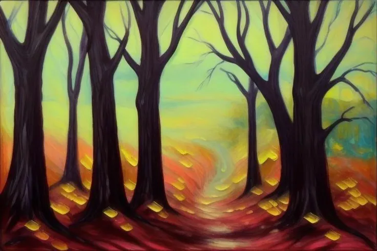<lora:envybetterhandsLocon_alpha3:1>, <lora:BrandiMilne:.7>, brandimilne, painting of a dark forest