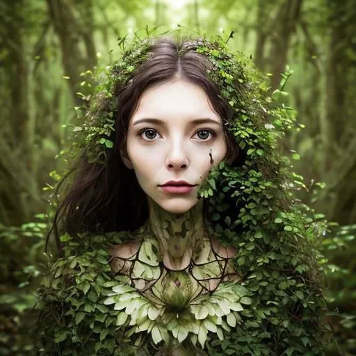 woman slowly transforms into nature