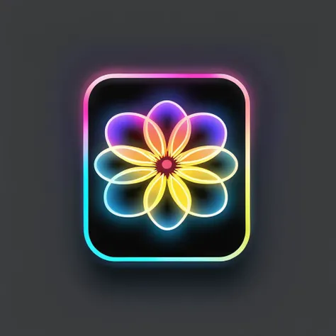 flower,icon,black background,simple background,glowing,neo_ icon,colorful,<lora:neo_icon:1>,