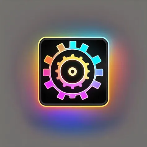 gear,icon,black background,simple background,glowing,neo_ icon,colorful,<lora:neo_icon:1>,