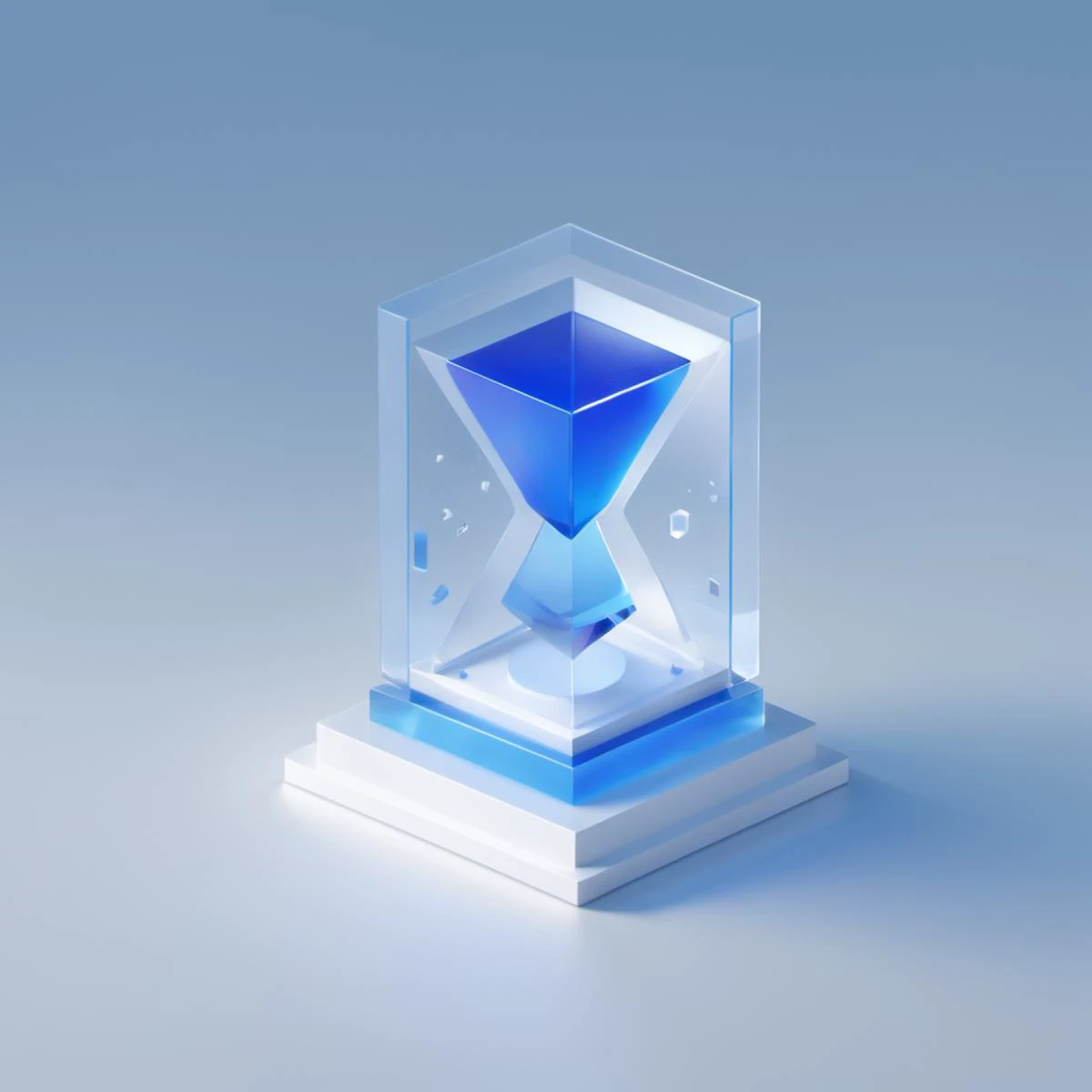 ((best quality, masterpiece)), blender, octane render, C4D, icon, (Base:1.8),(empty scene:1.4), transparent glass texture, blue, frosted glass, transparent technology sense, studio_light, (Exquisite details, stunning details:1.2), flowing blue light, isometric, (white background:1.2),high contrast, <lora:NewsafeiconV2.1:1> <lora:xl_more_art-full_v1:0.6>