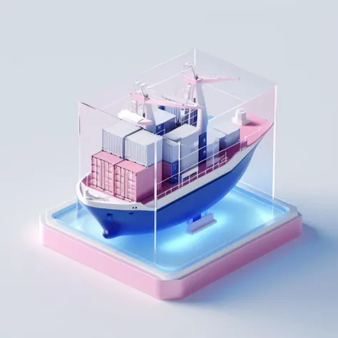 ((best quality, masterpiece)), blender, octane render, C4D, icon, (docker:1.8), whale, transparent glass texture, pink, frosted glass, transparent technology sense, studio_light, (Exquisite details, stunning details:1.2), flowing blue light, isometric, (white background:1.5), simple background,high contrast <lora:NewsafeiconV2.1:1> <lora:xl_more_art-full_v1:0.4>