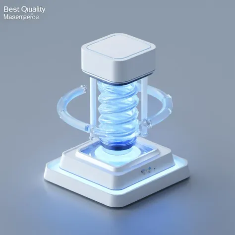 ((best quality, masterpiece)),newsafeiconv2, white_safeicon, blender, octane render, C4D, icon, isometric, (Industrial spring:1.2),( laser metal, white frosted glass, metal material:1.2), transparent technology sense, studio_light, Exquisite details, stunning details, flowing blue light, (white background:1.4), simple background,high contrast <lora:xl_more_art-full_v1:0.6> <lora:NewsafeiconV3.1:1>