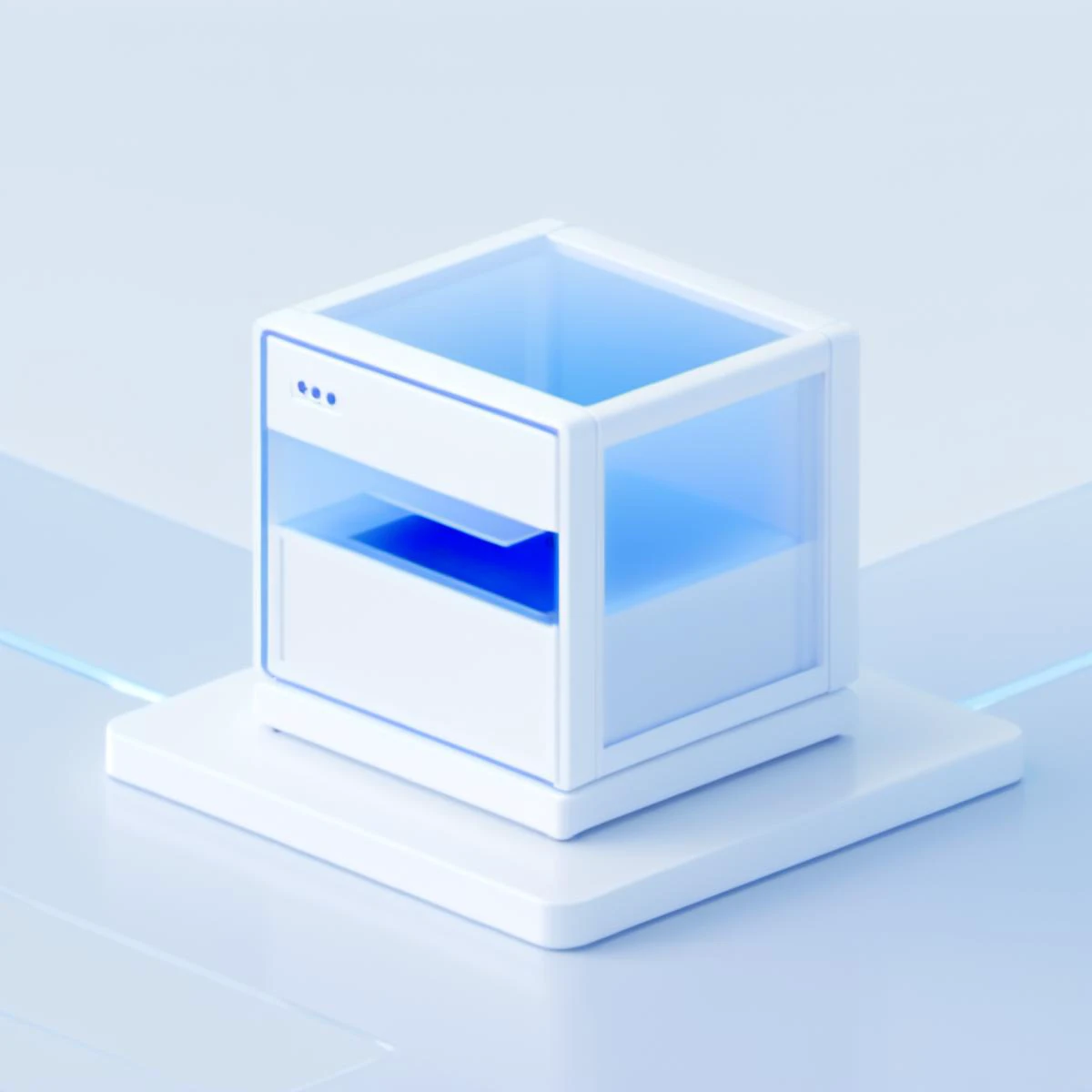 ((best quality, masterpiece)), blender, octane render, C4D, icon, (server:1.8), ( Plastic material, hard plastic, pvc, frosted glass:1.2), transparent technology sense, studio_light, (Exquisite details, stunning details:1.2), flowing blue light, isometric, (white background:1.5), simple background,high contrast <lora:NewsafeiconV2.1:1> <lora:xl_more_art-full_v1:0.6>