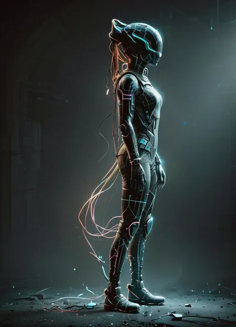 Ombre color scheme of neon orange, neon pink, neon blue, neon yellow, neon green, (style of Android Jones:1.1) (full body shot:1.1) <lora:dataviz_style_xl_v1:0.8> dataviz style, white tones, silhouette, Hyper-realistic hyperdimensional artificial humanoid being beautiful intricately detailed, with regularly textured bioluminescent skin, ornate, hyper futuristic artstation, bokeh, creature <lora:Abandoned_SDXL:0.8> ais-abandz <lora:The_Dark_Side_Of_The_FutureXL:0.44> , subsurface scattering, Photorealistic, Hyperrealistic, analog style, realistic, film photography, soft lighting, heavy shadow