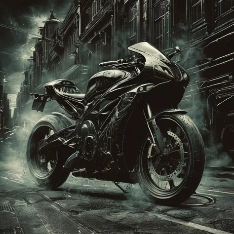 impactful paint of a bike driving in a street <lora:The_Dark_Side_Of_The_Future:1.0>, highly detailed, 8k, sharp, professional, clear, high contrast, high saturated, , vivid deep blacks, crystal clear