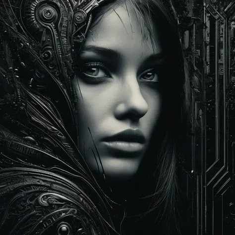 impactful paint of a woman looking at the camera     <lora:The_Dark_Side_Of_The_Future:0.6>,    highly detailed,   8k,   sharp,  professional, clear,   high contrast, high saturated, , vivid deep blacks, crystal clear