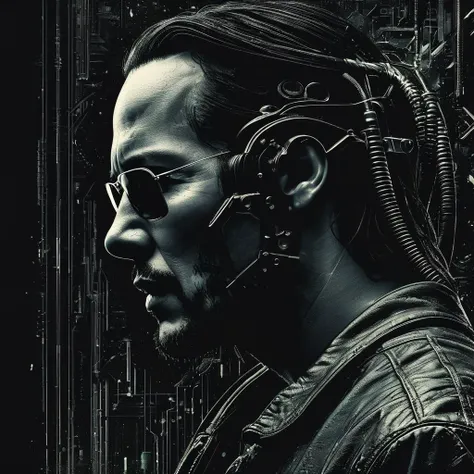impactful paint of Keanu Reeves as Neo with sunglasses    <lora:The_Dark_Side_Of_The_Future:0.7>,    highly detailed,   8k,   sharp,  professional, clear,   high contrast, high saturated, , vivid deep blacks, crystal clear