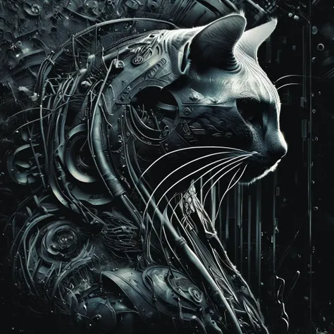 impactful paint of A cat in a garden <lora:The_Dark_Side_Of_The_Future:1.0>, highly detailed, 8k, sharp, professional, clear, high contrast, high saturated, , vivid deep blacks, crystal clear