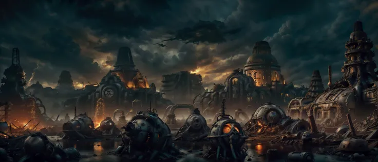 an android, apocalyptic photograph, nuclear apocalypse, fallen kingdom, destroyed playgrounds, chernobyl, <lora:mshn:0.8> wasteland, machinery buildings, ramayana warfare, <lora:Thai_temple:0.2> destroyed borobudur temple, heavenly aura, <lora:XSArchi_127:0.4> scenery, boats, water reflections, <lora:CosmicLandscapes:0.2> cosmiclandscapes, river, sun, forest, <lora:to8contrast-1-5:0.8> dark shot, gloomy, to8contrast, horror, fallout