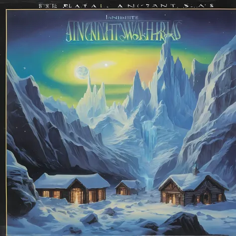 a vinyl album with, vinyl, record jacket, vinyl cover from 1988, album cover art, top-rated, top - rated, 80s, album art,
Eternal library, infinite bookshelves, floating candles, ancient texts, Frozen wasteland, towering glaciers, ancient ruins, shimmering aurora