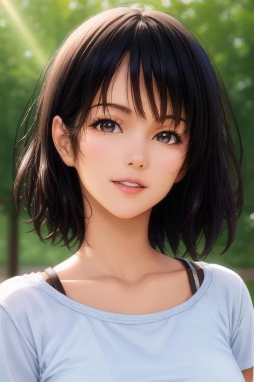 realistic, perfect artwork, beautiful japanese girl, short hair,girl, nice body, beautiful, baby b baby face,tion face), from behind, forest, forest, night, hand tied, facial details, beauty, erotic face