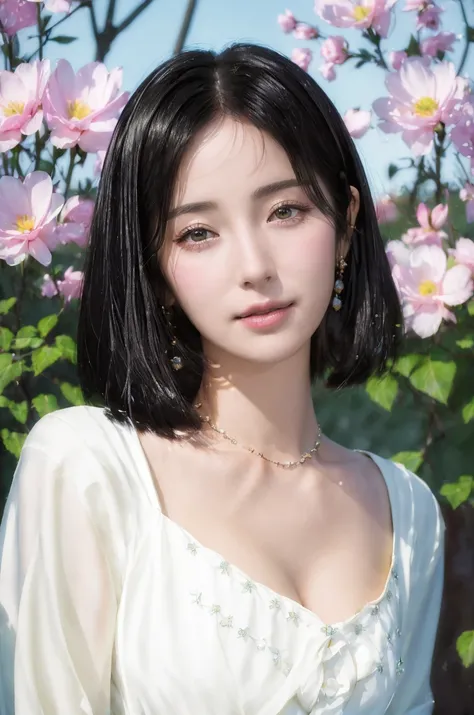 best quality, masterpiece, (photorealistic:1.4),
1girl,short hair, princess, black hair,
Floral motifs, luminous skin, enchanting gaze, embellished attire, natural lighting, shallow depth of field, romantic setting, dreamy pastel palette, whimsical details, captured on film, <lora:Sohee-02:1>