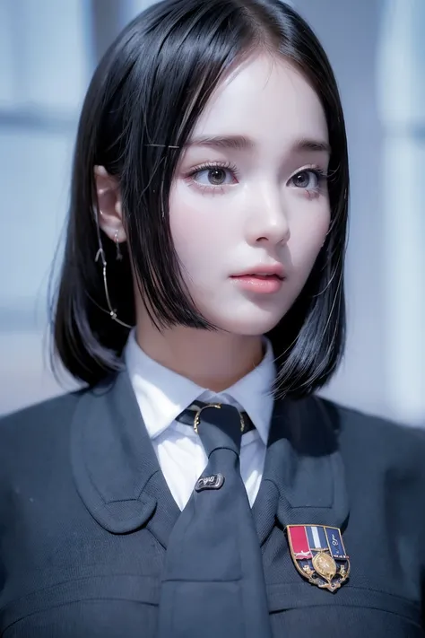 best quality, masterpiece, (photorealistic:1.4), Closer Up:1.4, 1 girl, uniform school, suit school, necklace, cute, ((in school:1.4)), outside, big boobs, -- ((Face Details:1.7)) -- <lora:KSohee-01:1>