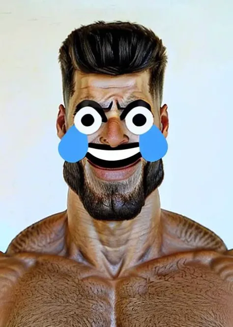 <lora:gigachadDiffusionLora_v69:1>, gigachad, <lora:lmfaoEmojiFace_cookedlmaoji:1>, agonymouth, emoji style, emoji face