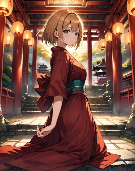 fantasy art, (masterpiece), best quality, highres, 4k, 8k, amazing quality, amazing shading, soft lighting, Illustration, official artwork, anime style, wallpaper, official art, japanese temple, monk