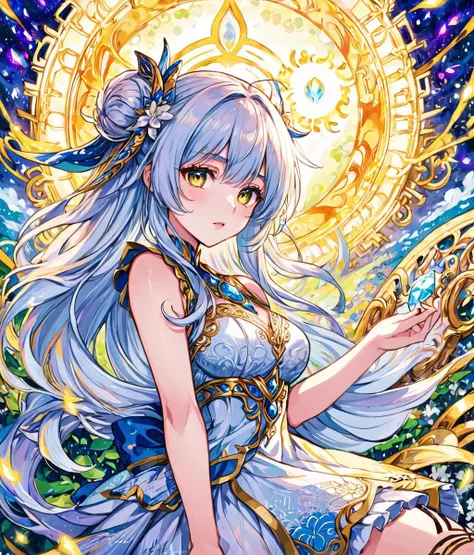 fantasy art, normal, goddess, intricate detail, extremely detailed, Illustration, official artwork, anime style, wallpaper, official art, HD, 8K