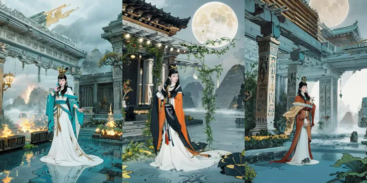 (otherworldly, otherworldly atmosphere, otherworldly appearance), highly insanely detailed, masterpiece, top quality, best quality, highres, 4k, 8k, RAW photo, ((ancient egyptian theme:1.2)), Hong Kong structure, structure, 
(mystical theme), mystical gatmosphere, arcane sanctuaries, otherwordly aura, 
(long_hair, long hair, random colors hair, glowing hair, hair over one eye, long messy hair), 
(eyelashes, eyeliner, eyeshadow, eyelashes, long eyelashes), 
collar, earrings, jewelry, necklace, armlet, 
tentacle, (underwater), nsfw, 
Homestay, Resort, (Guest House:1.1), 
building, structure, swirling energy, 
action pose, 
drunk, 
high-heels, 
reflection, reflective floor, 
shawl, 
abandoned building, shopping mall, overgrown with vegetation, [volumetric fog], cinematic lighting, colorfu, 
belly bottom, erotic lingerie, 
1girl, waves, closed eyes, water, black hair, flower, solo, bird, moon, jewelry, holding, long sleeves, veil, necklace, full body, lotus, long hair, dress, <lora:md-031-å¤ä»£ç¥è¯æé0.6-0.9:0.7>, (fantasy world)