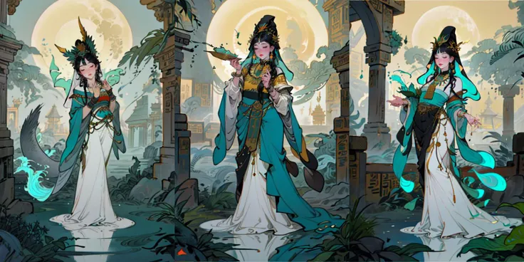 (otherworldly, otherworldly atmosphere, otherworldly appearance), highly insanely detailed, masterpiece, top quality, best quality, highres, 4k, 8k, RAW photo, ((ancient egyptian theme:1.2)), Hong Kong structure, structure, 
(mystical theme), mystical gatmosphere, arcane sanctuaries, otherwordly aura, 
(long_hair, long hair, random colors hair, glowing hair, hair over one eye, long messy hair), 
(eyelashes, eyeliner, eyeshadow, eyelashes, long eyelashes), 
collar, earrings, jewelry, necklace, armlet, 
tentacle, (underwater), nsfw, 
Homestay, Resort, (Guest House:1.1), 
building, structure, swirling energy, 
action pose, 
drunk, 
high-heels, 
reflection, reflective floor, 
shawl, 
abandoned building, shopping mall, overgrown with vegetation, [volumetric fog], cinematic lighting, colorfu, 
belly bottom, erotic lingerie, 
1girl, waves, closed eyes, water, black hair, flower, solo, bird, moon, jewelry, holding, long sleeves, veil, necklace, full body, lotus, long hair, dress, <lora:md-031-å¤ä»£ç¥è¯æé0.6-0.9:0.7>, (fantasy world)