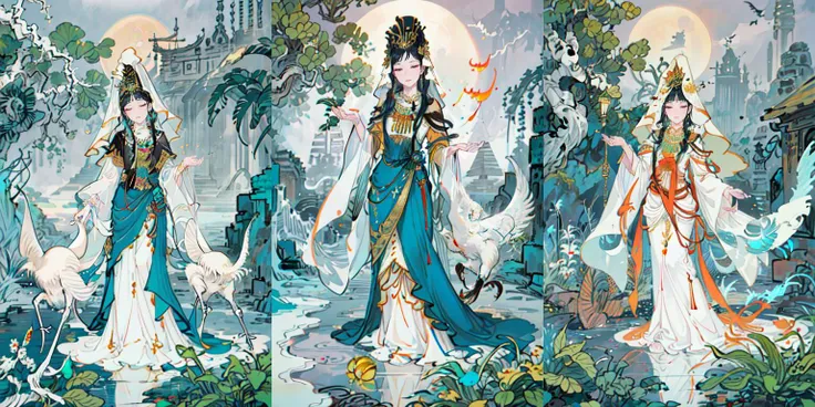 (otherworldly, otherworldly atmosphere, otherworldly appearance), highly insanely detailed, masterpiece, top quality, best quality, highres, 4k, 8k, RAW photo, ((ancient egyptian theme:1.2)), Hong Kong structure, structure, 
(mystical theme), mystical gatmosphere, arcane sanctuaries, otherwordly aura, 
(long_hair, long hair, random colors hair, glowing hair, hair over one eye, long messy hair), 
(eyelashes, eyeliner, eyeshadow, eyelashes, long eyelashes), 
collar, earrings, jewelry, necklace, armlet, 
tentacle, (underwater), nsfw, 
Homestay, Resort, (Guest House:1.1), 
building, structure, swirling energy, 
action pose, 
drunk, 
high-heels, 
reflection, reflective floor, 
shawl, 
abandoned building, shopping mall, overgrown with vegetation, [volumetric fog], cinematic lighting, colorfu, 
belly bottom, erotic lingerie, 
1girl, waves, closed eyes, water, black hair, flower, solo, bird, moon, jewelry, holding, long sleeves, veil, necklace, full body, lotus, long hair, dress, <lora:md-031-å¤ä»£ç¥è¯æé0.6-0.9:0.7>, (fantasy world)