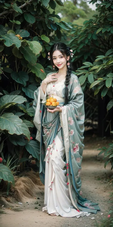 (Canon RF85mm f/1.2,best quality,HDR,Realisticity:1.4,(realistic light and shadow):1.5,Cinematic Lighting),
1girl,20 y.o,solo,model shooting pose,medium breasts,bangs,(tired up short braids),fair skin,gorgeous and aesthetic,full body,hanfu,flowering branch,hair ornament,jewelry,<lora:anxiang:0.4>,anxiang,<lora:md-031:0.6>,md,