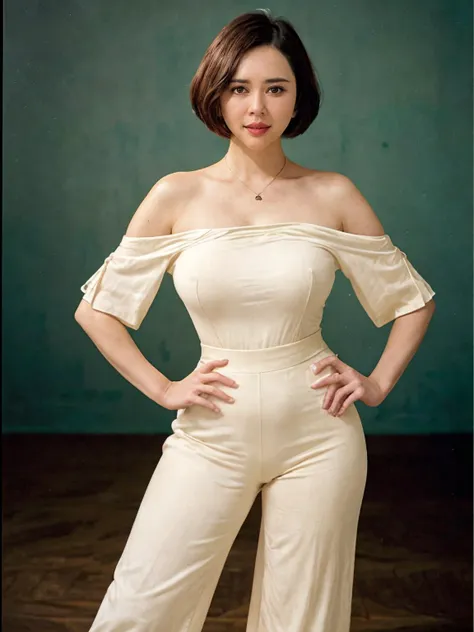 analog film photo solo, realistic, (1girl), (asian) (woman), white skin, milky skin, (((Angry, tightened jaw, squinted eyes, and raised eyebrows.))), (((black hair, The Power Bob Hairstyle))), (((One-shoulder blouse, wide-leg pants, wedges))), (((university campus, academic buildings, lively student life, intellectual))), (((dynamic pose:1.5))),  <lora:ReaLora:.2>  <lora:IDC_-_Aura_Kasih:1> . faded film, desaturated, 35mm photo, grainy, vignette, vintage, Kodachrome, Lomography, stained, highly detailed, found footage<lora:PAseer-SD15-LCM Quick:1.0><lora:PAseer-SD15-LCM Quick:1.0>