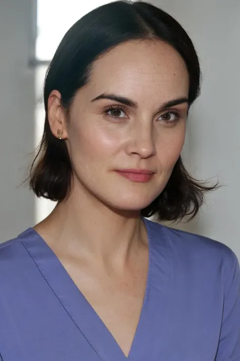 nurse, scrubs, hospital, frowning, soft colors, (high detailed skin:1.1)
<lora:michelle_dockery_lora_v01:1> michdoc