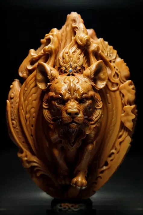 ((masterpiece)), ((best quality)), 8k, high detailed, ultra-detailed, Chinese nut-carving, a animal, decorative, intricate details, dramatic lighting, capturing the elegance and beauty of Chinese culture,<lora:Chinese nut-carving:0.9>