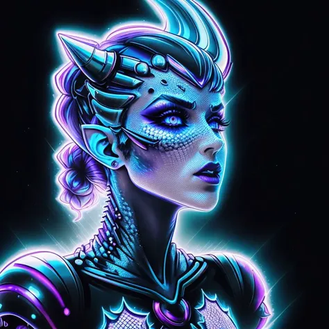 ultra detailed abstract photography of a cute pale draconian girl in full body pose, mix of dragon and girl, half dragon, silver ponytail with strands hair, (masterpiece), realistic, beautiful face, cinematic light, (beautiful purple cat eyes:1.0), perfect anatomy, dragon horns, in the art of LazrPopAI,
night sky moonlight, starry background,
fine detailed silver crescent glasses, pointy ears, cowboy shot, open mouth, medium breasts, (blackish scaly skin:1.3),black lips, black eye shadow,
hyperdetailed painting, luminism, 4k resolution,
Soft Lighting, Photographic Realism,
3d rendering, octane rendering, <lora:LazrPopAI:1.2>