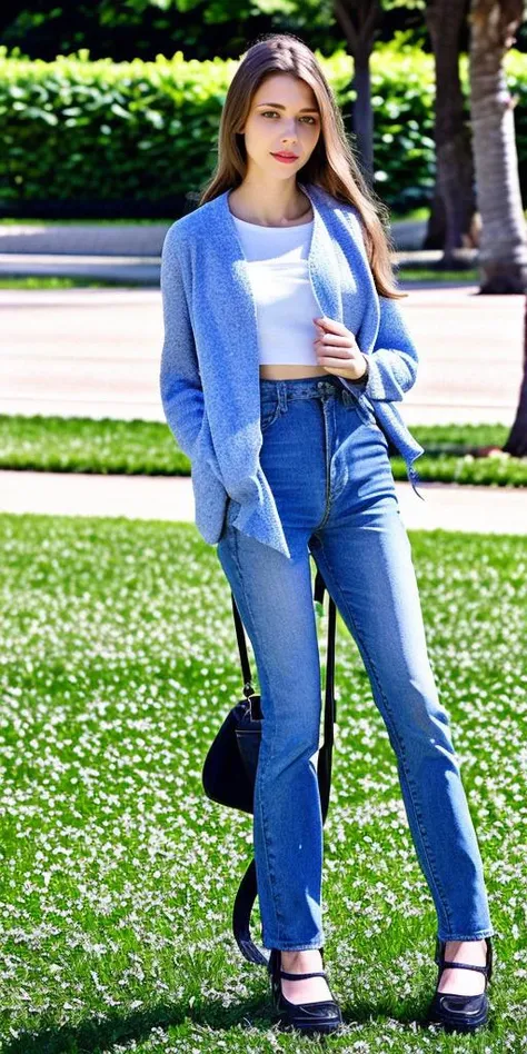 a photo of a ukrainian woman named milaazul ,wearing clothes,wearing jeans,wearing shoes,<lora:LCM_LoRA_Weights_SD15å éå¨:0.7>, <lyco:mila azul_V1:0.9>,looking at viewer and facing viewer, best quality and best aesthetic and (photorealistic:1.4) and (Realistic:1.4) and Detailed Skin Textures and detailed skin pores and high skin detail,Fujifilm XT3,film still,film grain,cinematic,<lyco:film grainV2:0.6> (full body:1.4),legs,thighs visible,outdoor and public spaces(background:1)