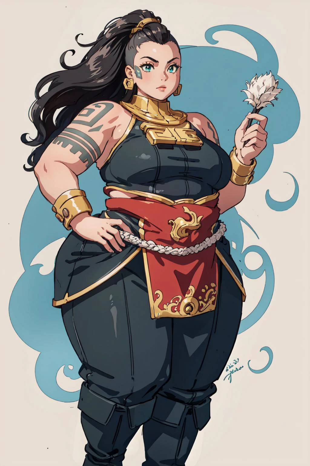 best quality, intricate details,
1girl,
<lora:obeseGirlsConcept_v10:0.8> WeightImmobile,
<lora:illaoiLeagueOf_v10:0.8> illaoi,