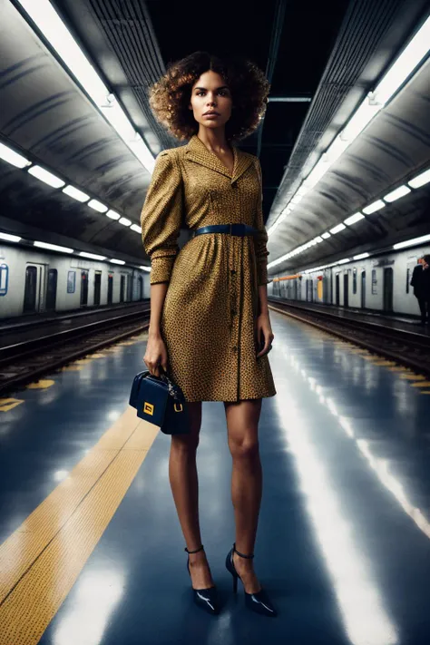 photo of LulaCipher, wearing a designer dress, standing on an empty subway platform, film grain, by Ellen Von unwerth and Steven Meisel , Fujiflim XT3, DSLR <lora:LowRA:0.5> <lora:add_detail:0.45>