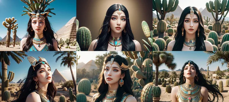 (otherworldly, otherworldly atmosphere, otherworldly appearance), highly insanely detailed, masterpiece, top quality, best quality, highres, 4k, 8k, RAW photo, collar, earrings, jewelry, necklace, armlet, 
(long_hair, long hair, random colors cloth, random colors hair, random long hair, dynamic hair, glowing hair, hair over one eye), 
(eyelashes, eyeliner, eyeshadow, eyelashes), 
makeup, 
(dynamic pose), nsfw, 
((ancient egyptian theme)), golden ornaments, 
1girl, (portrait), 
((desert, Mexico, cacti)), 
ral-opal, meahophontron , <lora:ral-opal-sd15:0.7>, 
a grove of mechanical trees swaying to the rhythm of coded breezes, (tranquil:0.6), (serene:0.5), 
BREAK
scenery, (ancient egyptian ruins), (fantasy world)