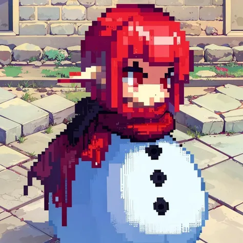 (masterpiece), (best quality),
<lora:snow_man:0.9>, 1girls, snowman, pixel art