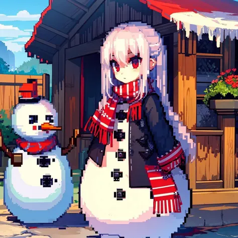 (masterpiece), (best quality),
<lora:snow_man:0.9>, 1girls, snowman, pixel art
