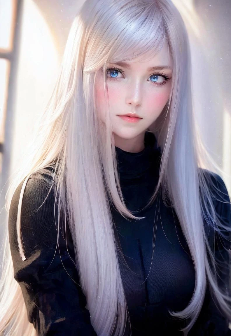 <lora:A2-off:rha type a no. 2 <lora:RedH:1> <lora:1boutx:1> 1 girl, solo, upper body, looking at viewer, solo, blue eyes, white background, large breasts, very long hair, blue eyes, white hair, robot joints, android,