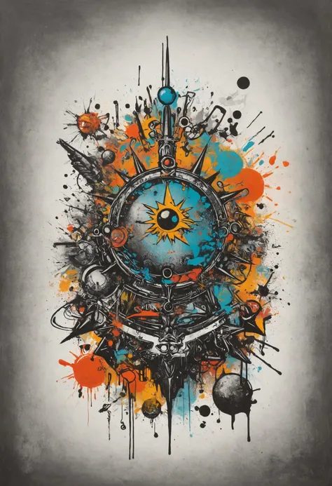 King poetical dingbat, hepcat science, Theoretical ink splat, scope that, <lora:RMSDXL_Creative:0.4>, polarized light, <lora:NicolaSamori:0.7>, <lora:Graffiti_SDXL:0.5> ais-graffiti
