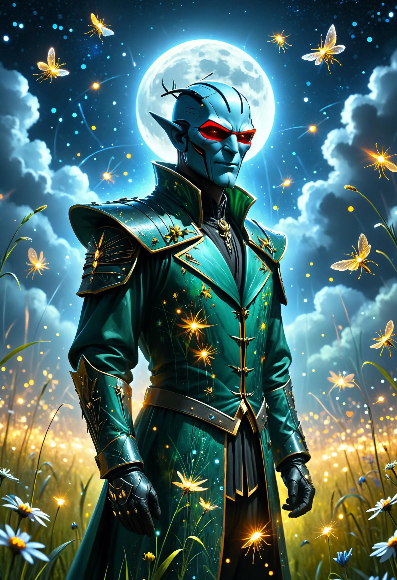 <lora:evil_villain:1> evil villain Cyberspace revolutionary fighting digital oppression, <lora:outrageous_fashion:1> outrageous fashion, Moonlit meadow with fireflies dancing in the background, <lora:xl_more_art-full_v1:0.4>, <lora:MJ52:0.4>, polarized light, <lora:Epic_Surreal:0.8>, <lora:Graffiti_SDXL:0.5> ais-graffiti, sharp focus, highly detailed