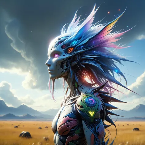 tempestmagic towering insectoid monstrosity, Rainbow-hued plains stretching to infinity, elegant,, Back lighting, ais-graffiti, sharp focus, glowing, scifi subreddit, fine details, realistic shaded lighting poster by Ilya Kuvshinov katsuhiro otomo ghost-in-the-shell, magali villeneuve, artgerm, Jeremy Lipkin and Michael Garmash, Rob Rey and Kentarõ Miura style, trending<lora:Tempest_Magic_-_XL_Grimoire:0.8> <lora:EnvyEleganceXL01s:0.7> <lora:MJ52:0.4> <lora:Graffiti_SDXL:0.5>