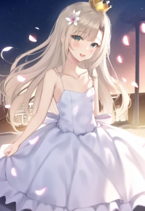 miku,medium_chest,princess_dress,colourful_stages,crown,masterpiece,full_body,white_thighhighs,extremely_detailed_CG_unity_8k_wallpaper,solo,1girl,lights,flower in air,happy,arm behind back, <lora:prismaIllyaMiyu_prismaIllyaResetVersion:1>,Illya