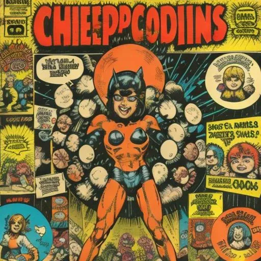 A Album_Cover featuring a comic book cover with a bunch of comics <lora:Album_Cover:.85>