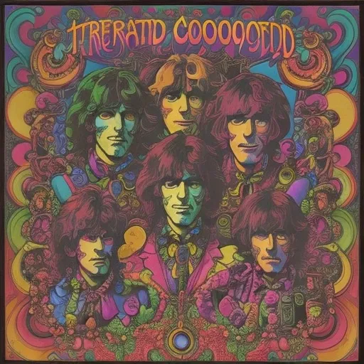 A grateful grateful psychedelic Album_Cover featuring computers <lora:Album_Cover:.8>